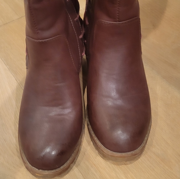 Bucco RIMALINE knee high Boots Lace up back burgundy maroon*Excellent! - Picture 4 of 14